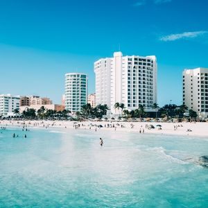 Vista de las hermosas playas de Cancun